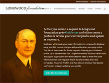 Tablet Screenshot of longwoodfoundation.com